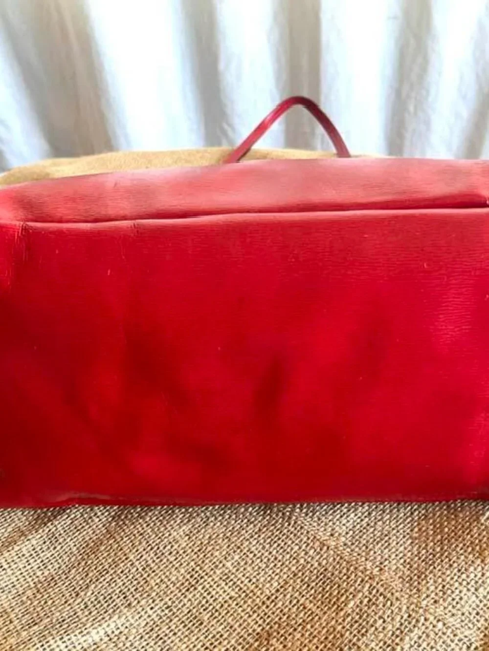 Red Leather Tote by Lauren Ralph Lauren
